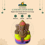 Yellow Vaidik Gir Cow Dung Ganpati