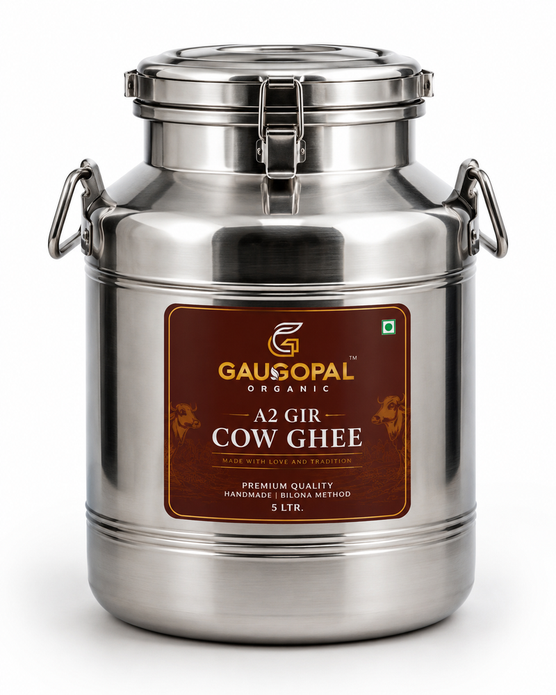 GauGopal Organic A2 Gir Cow Ghee 5 Litter Dolchi | Pure Desi Ghee | Bilona Crafted | Made from Gir Cow Milk