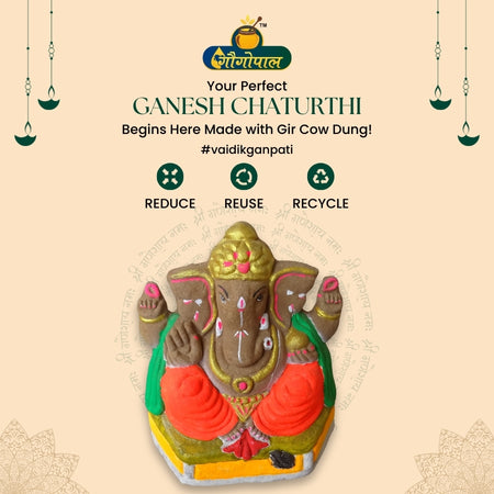 Eco Ganpati Murti – Made from Pure Gir Cow Dung