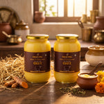 GauGopal Organic A2 Gir Cow Ghee 1 Litter( Pack Of 2)Glass Jar | Pure Desi Ghee | Bilona Crafted | Made from Gir Cow Milk (Copy)