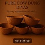 Cow Dung Diya for Festivals and Daily Pooja (30 Pieces)