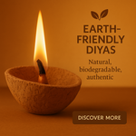 Cow Dung Diya for Festivals and Daily Pooja (30 Pieces)