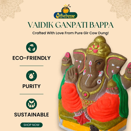 Eco Ganpati Murti – Made from Pure Gir Cow Dung