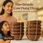 Cow Dung Diya for Festivals and Daily Pooja (30 Pieces)