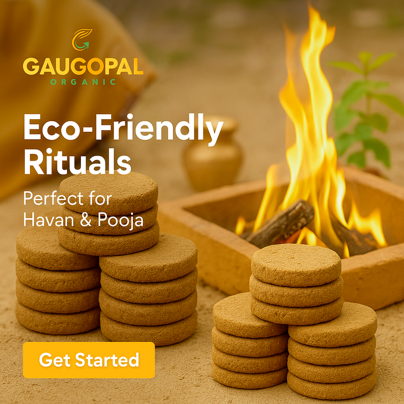 Organic Cow dung Handmade for Daily Pooja (20 Pieces)