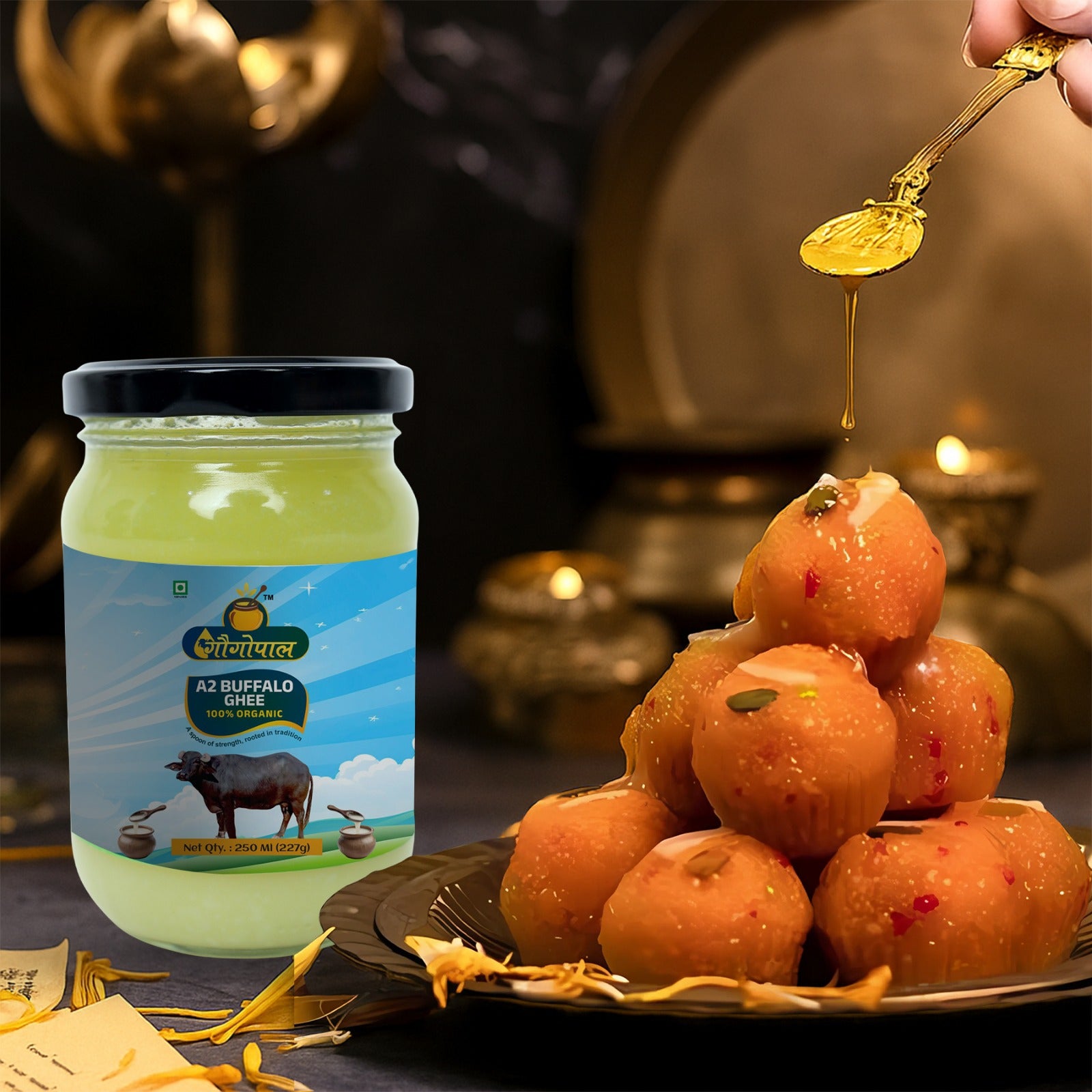 Pure Organic Method A2 Buffalo Ghee 250 ML