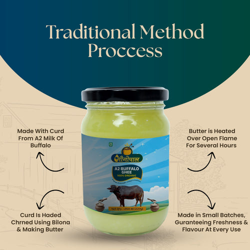 Pure Organic Method A2 Buffalo Ghee 250 ML