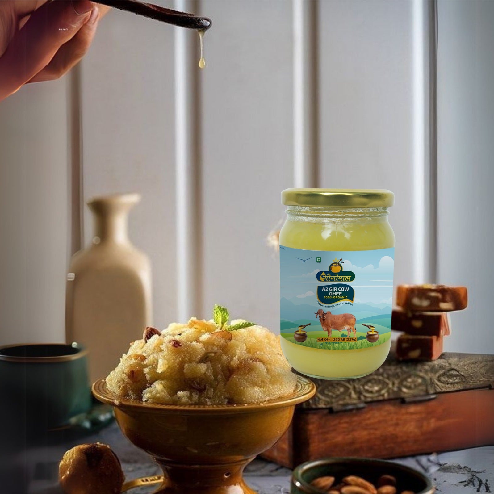 Pure Organic Method Gir Cow Ghee 250 ML