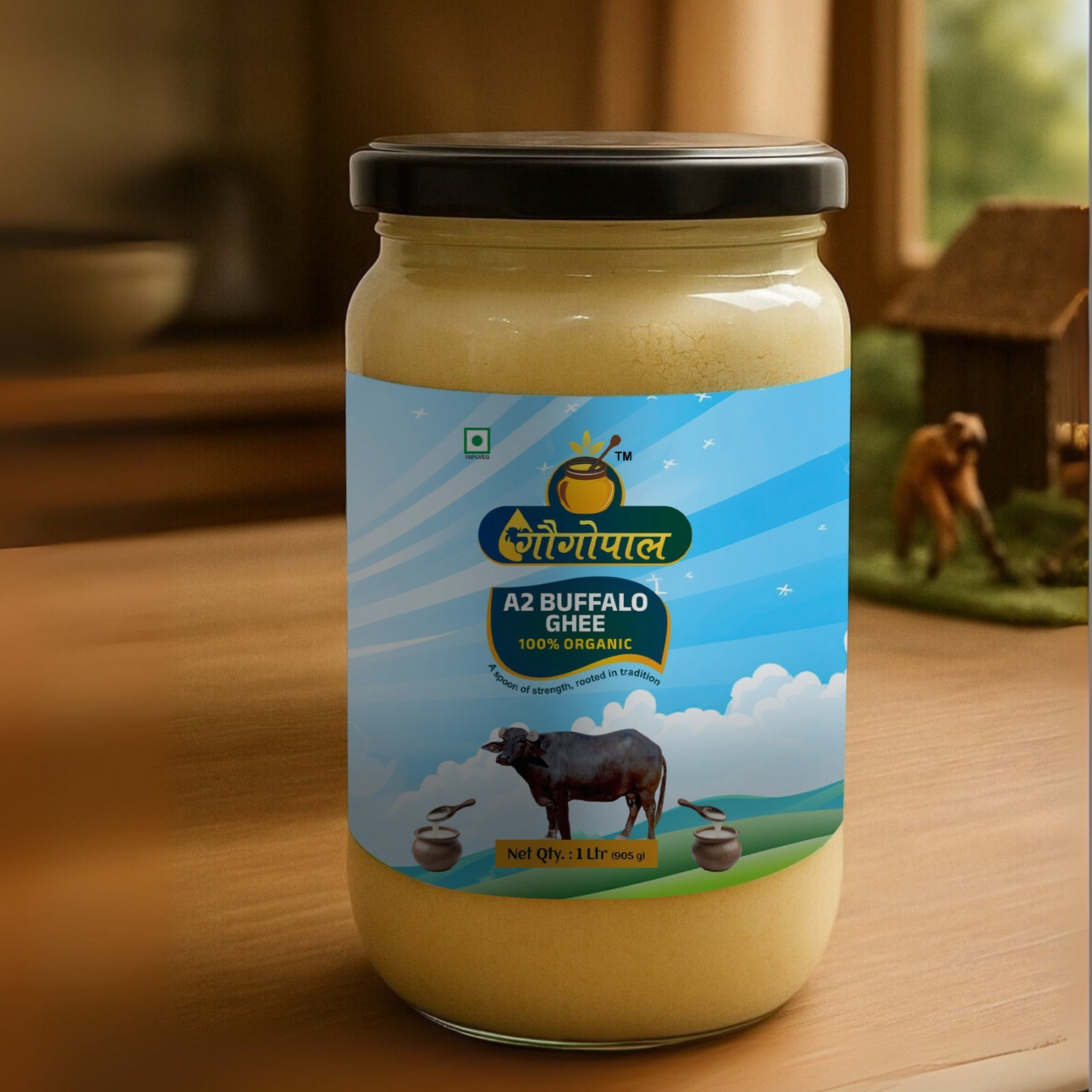 Pure Organic Method A2 Buffalo Ghee 1 Litre