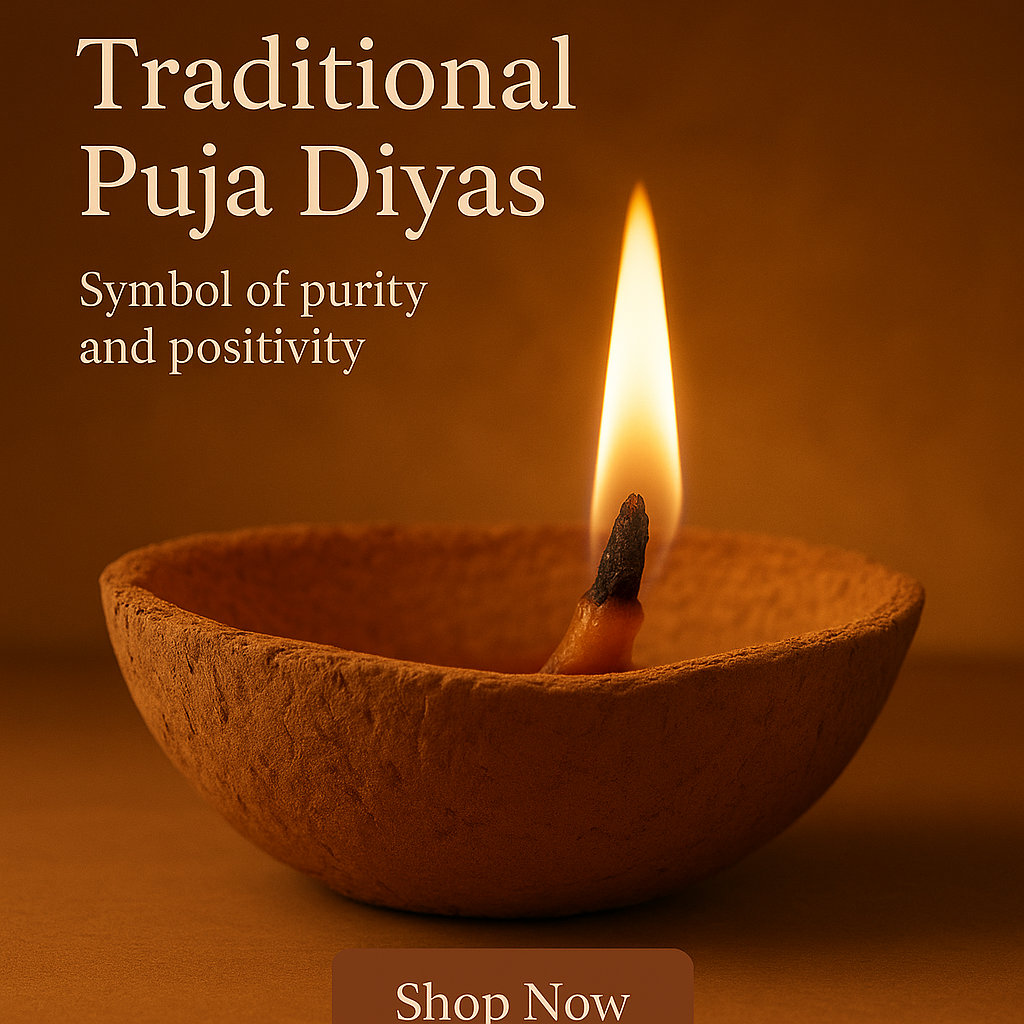 Cow Dung Diya for Festivals and Daily Pooja (30 Pieces)