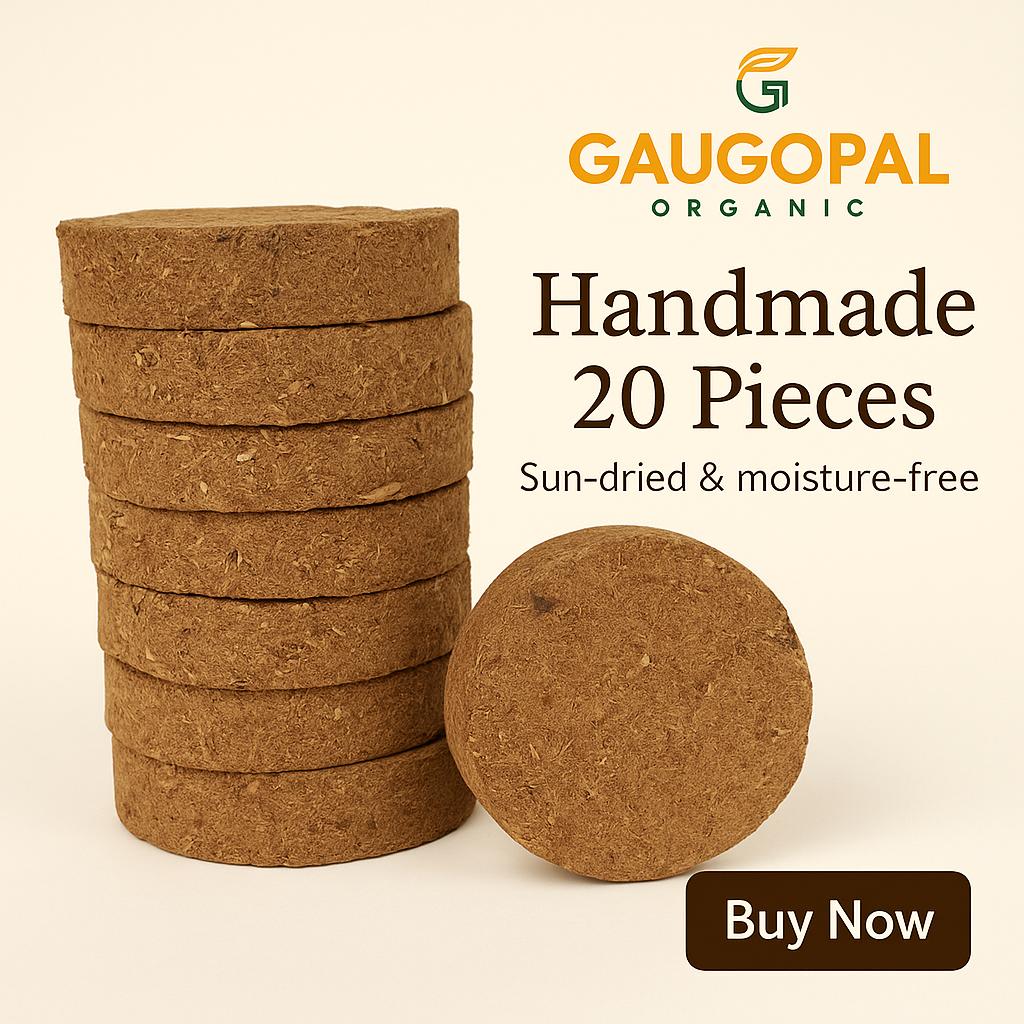 Organic Cow dung Handmade for Daily Pooja (20 Pieces)