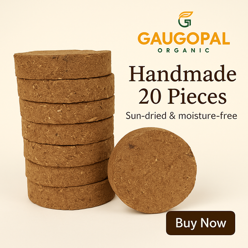 Organic Cow dung Handmade for Daily Pooja (20 Pieces)